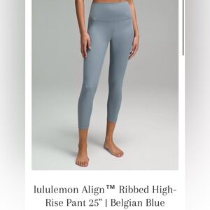 Lululemon Align Ribbed High-Rise 25" Leggings - Belgian Blue